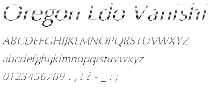 Oregon LDO Vanishing Oblique font